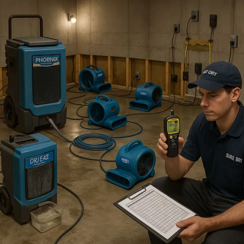 Structural Drying and Dehumidification process in Whitesboro, AL